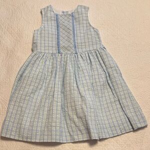 Adorable Striped Blue and White Kids Dress